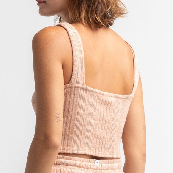 ROXY NWT HIGH TIDE CAMI CROPPED TANK TOP NATURAL PINK SMALL - Picture 3 of 11